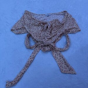 Iris Floral Beige Crop Top